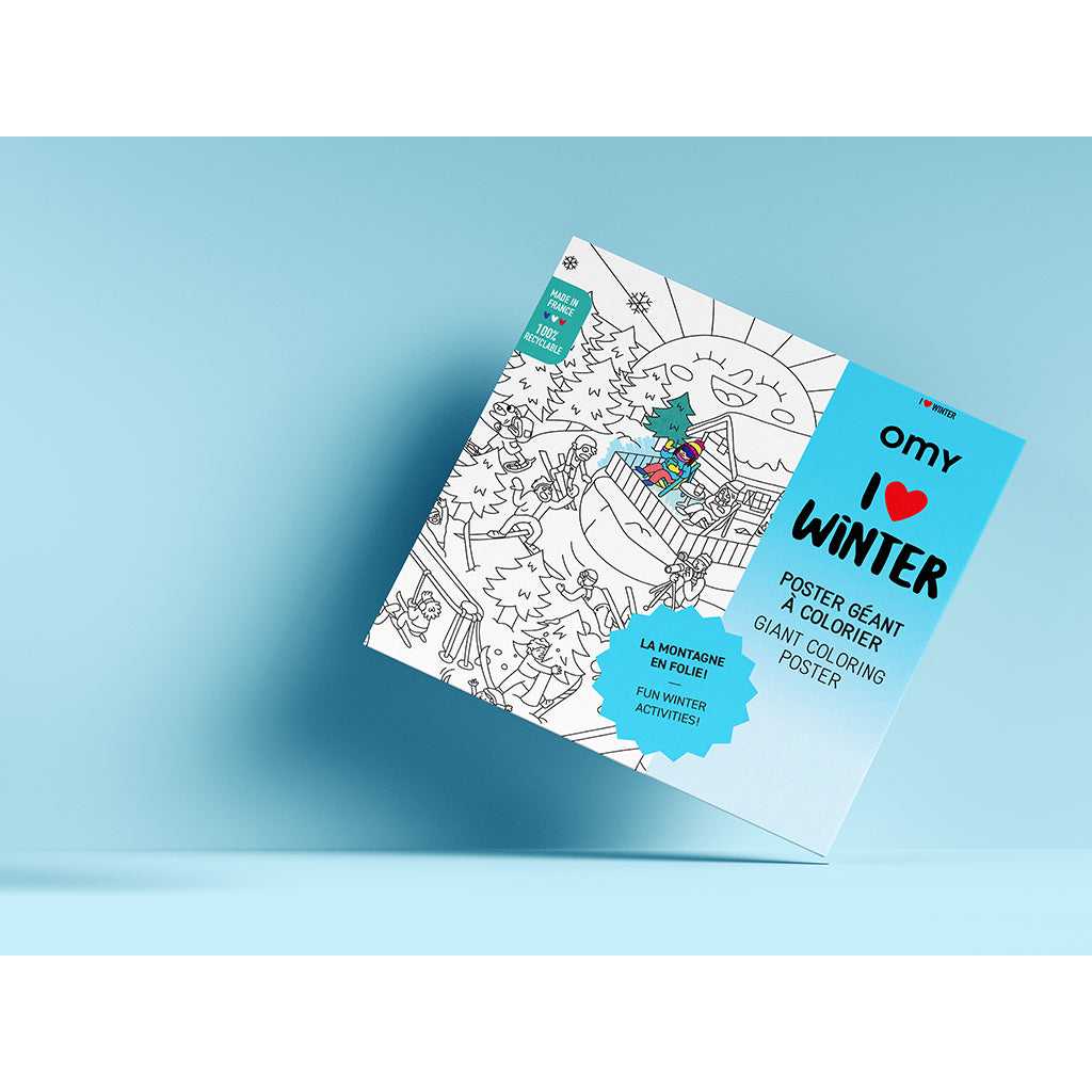 Omy stor plansch för färgläggning, 70 x 100 cm - I love winter