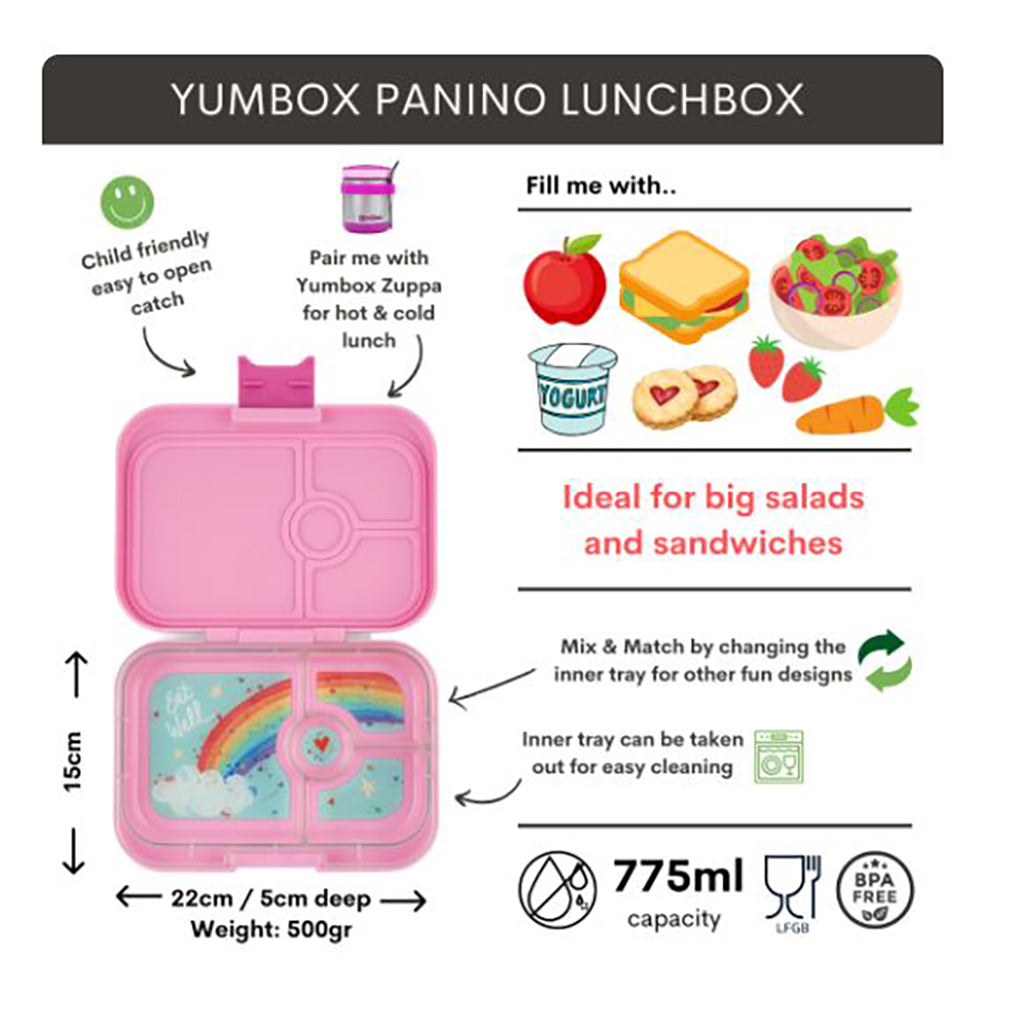 Yumbox matlåda med 4 fack, Panino, Rainbow