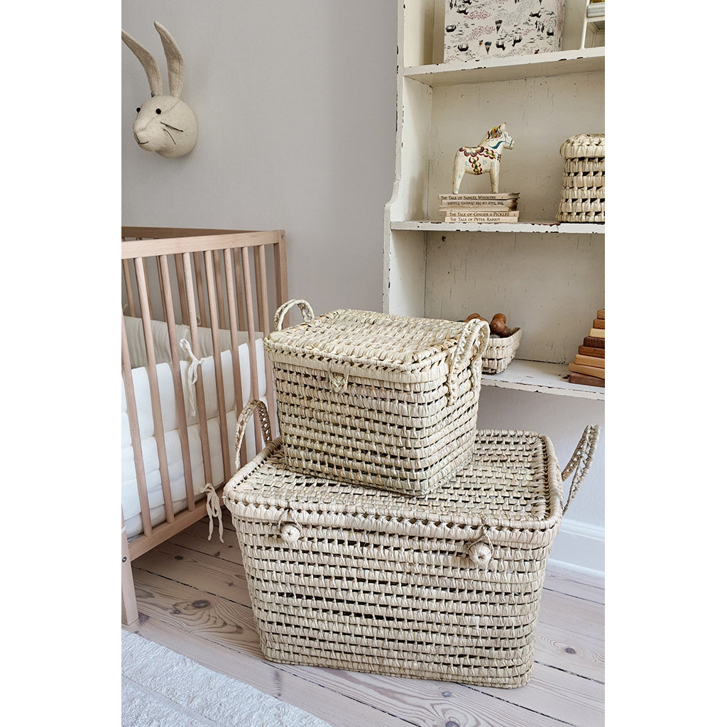 Lubilu Trunk, kurvekuffert af palmeblade - 50 x 32 x 32 cm