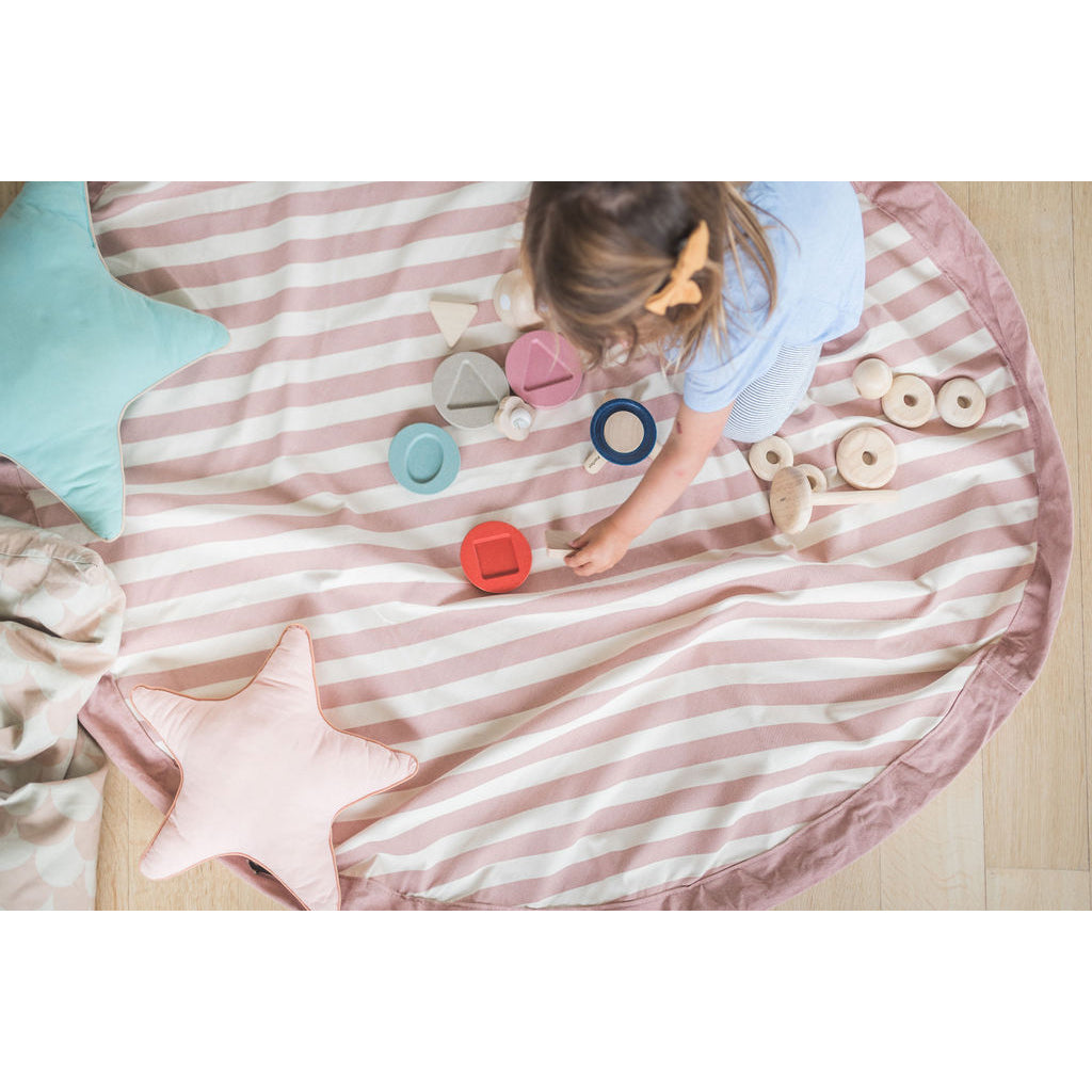 Play&Go 2-i-1 matta, Stripes pink new