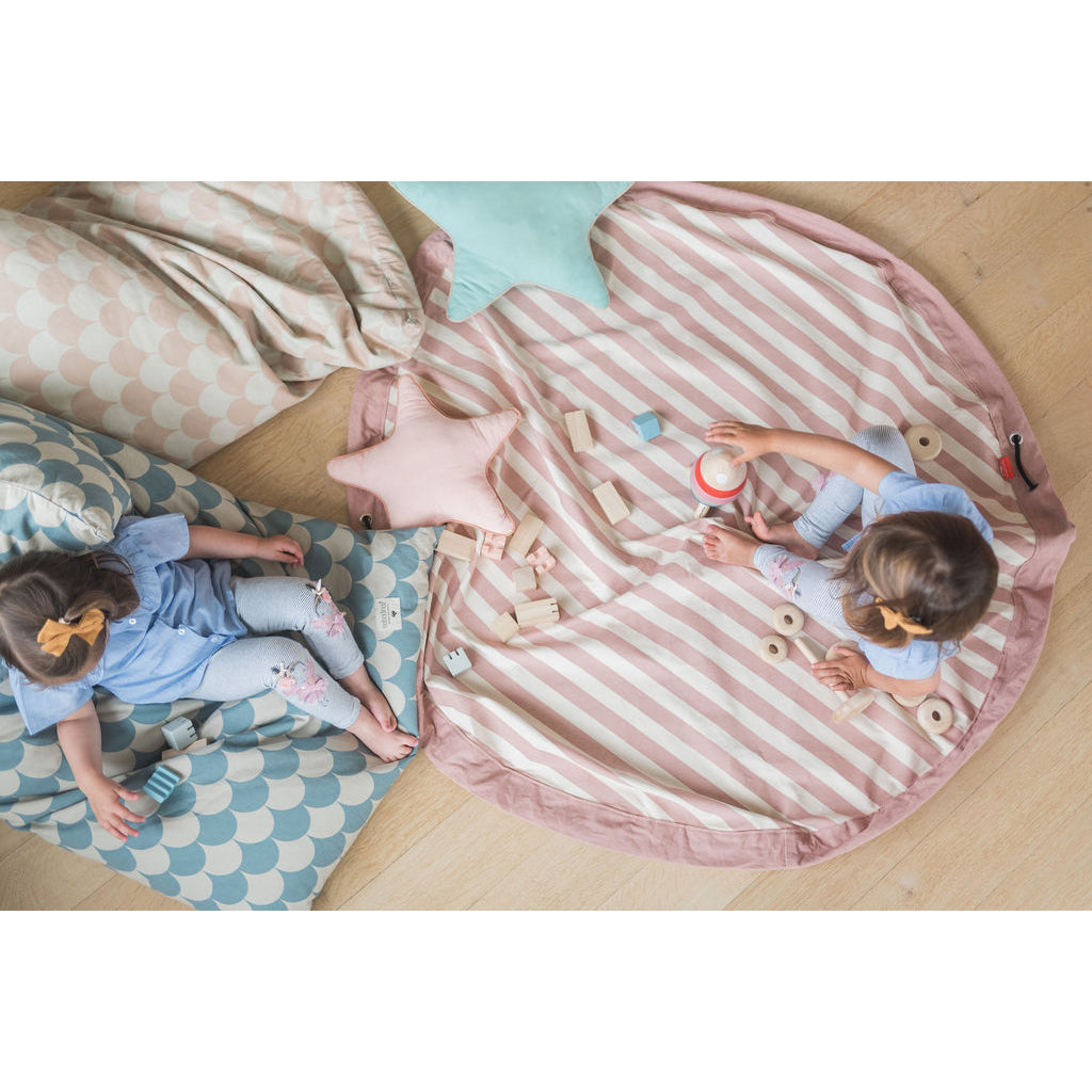 Play&Go 2-i-1 matta, Stripes pink new