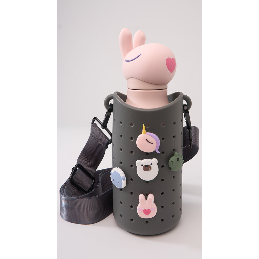 Asobu Sling silikonbandväska för vattenflaska, Smoke