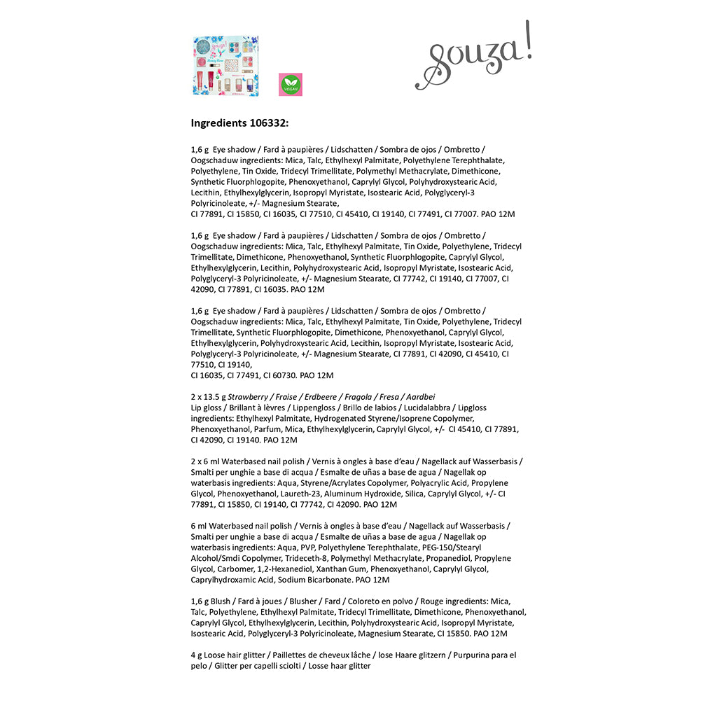 Souza sminkset för barn, Beauty Luxe - Blå/silver hårglitter