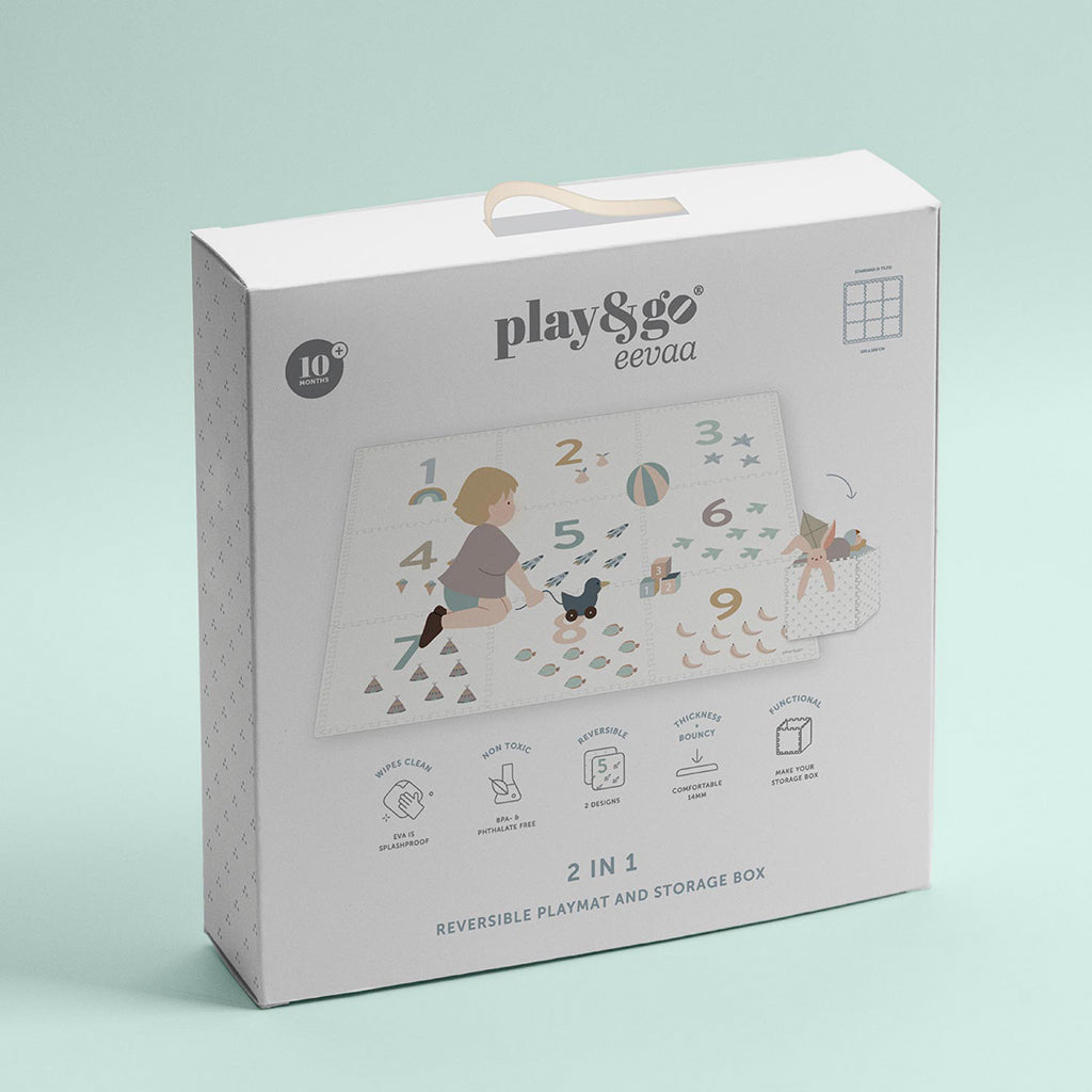 Play&Go Puzzelmat Eevaa, Vändbar golvpusselmatta och förvaring i ett - Numbers