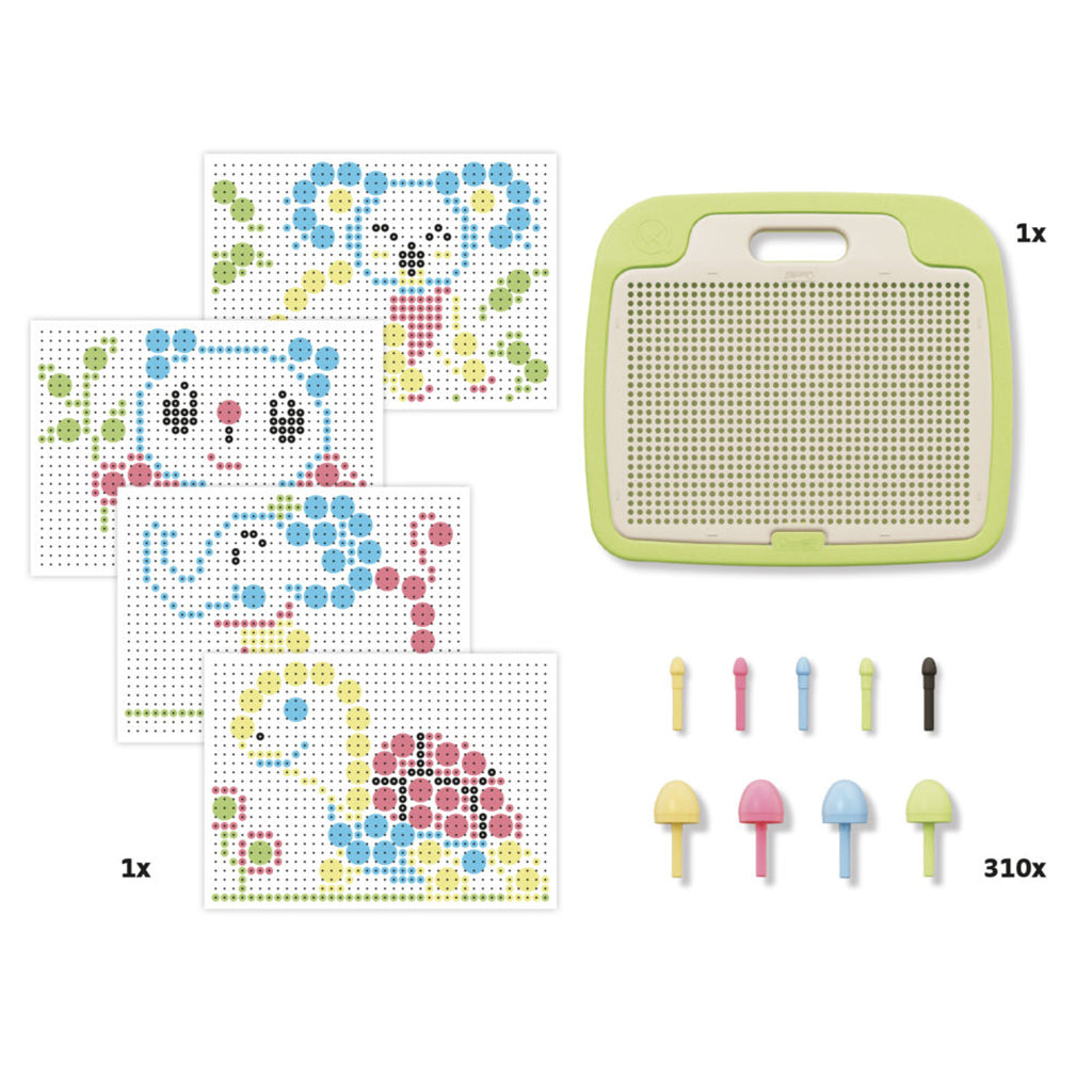 Quercetti PlayEco+ hammartavla av återvunnen plast - 310 delar