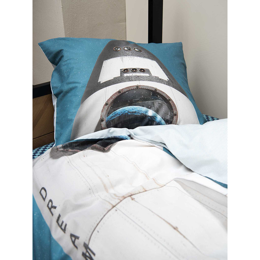 Snurk ekologiskt sängkläder för vuxna - Rocket smokey blue