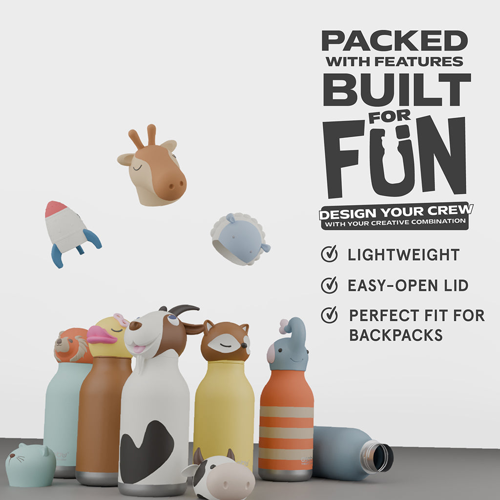 Asobu Bestie Djurtermo vattenflaska, 460 ml. - Hund