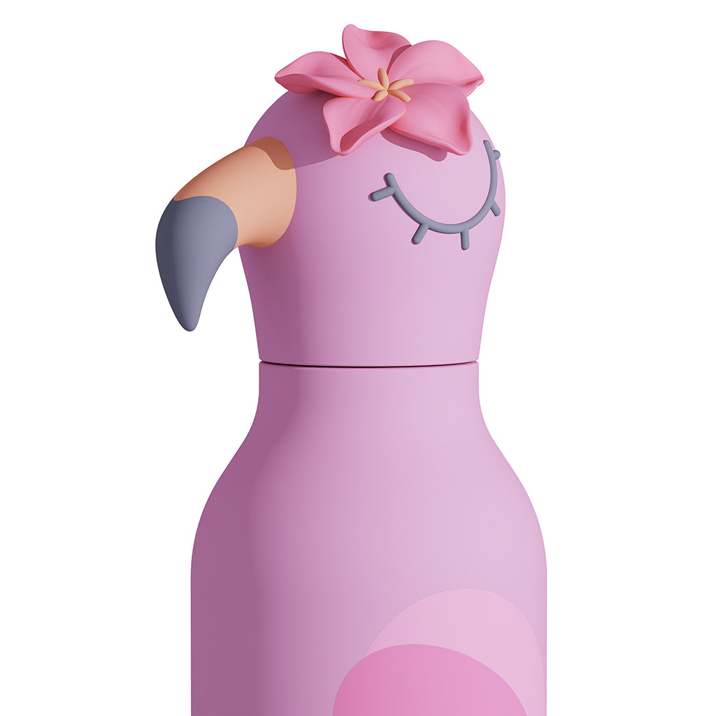 Asobu Bestie Animal termodrickflaska, 460 ml - Flamingo