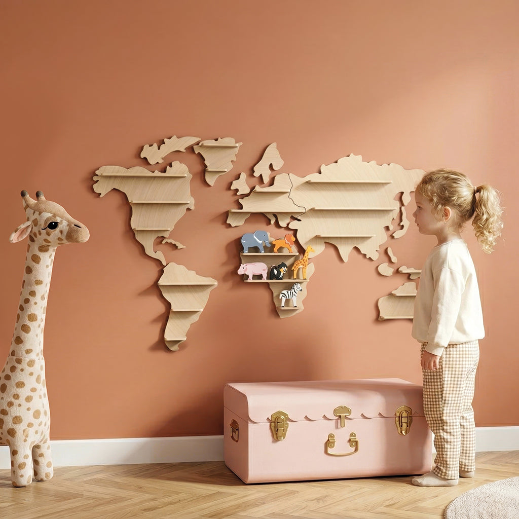 Speedy Monkey World map animal shelf