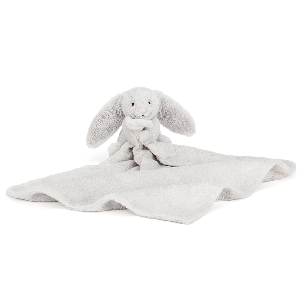 Baby Jellycat gosedjur, Bashful snuttefilt - Silver kanin
