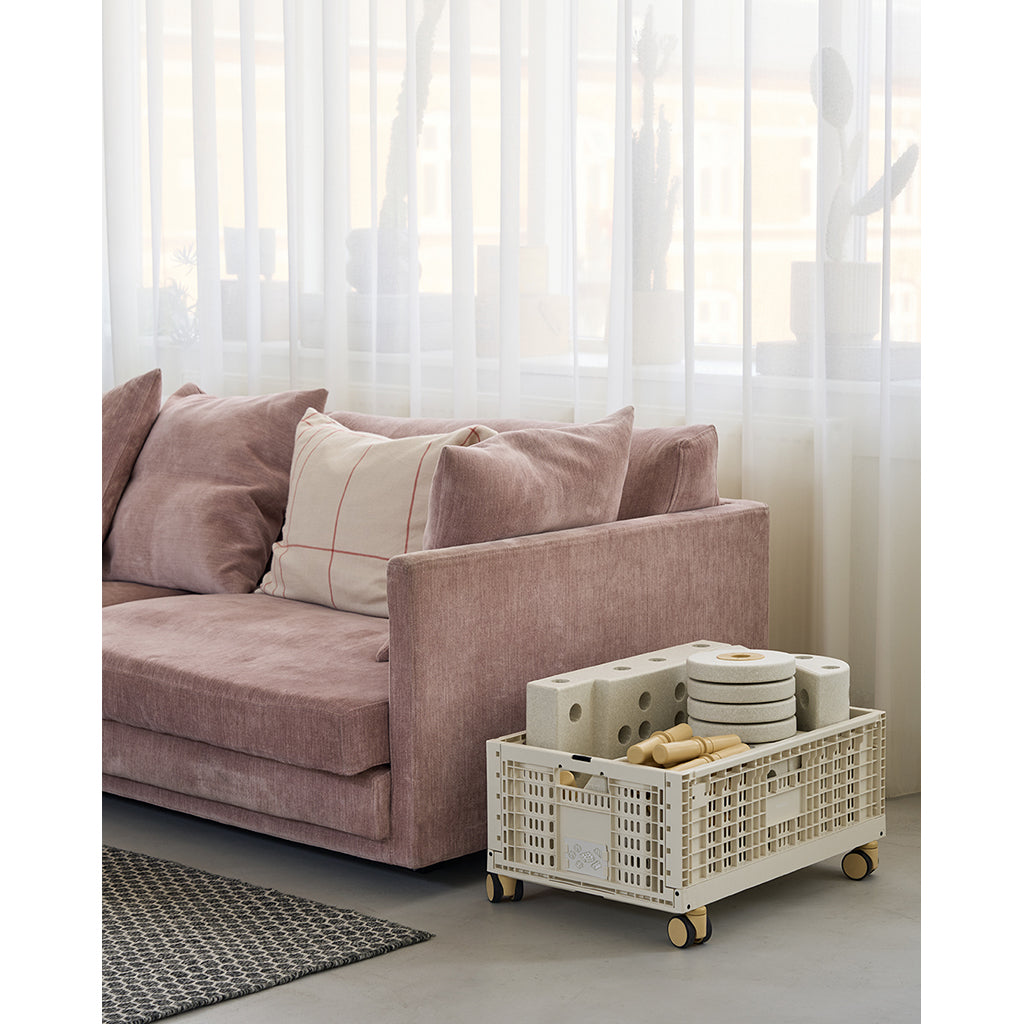 Modu Förvaringslåda, Extra stor hopvikbar/stapelbar låda - Sandgrå