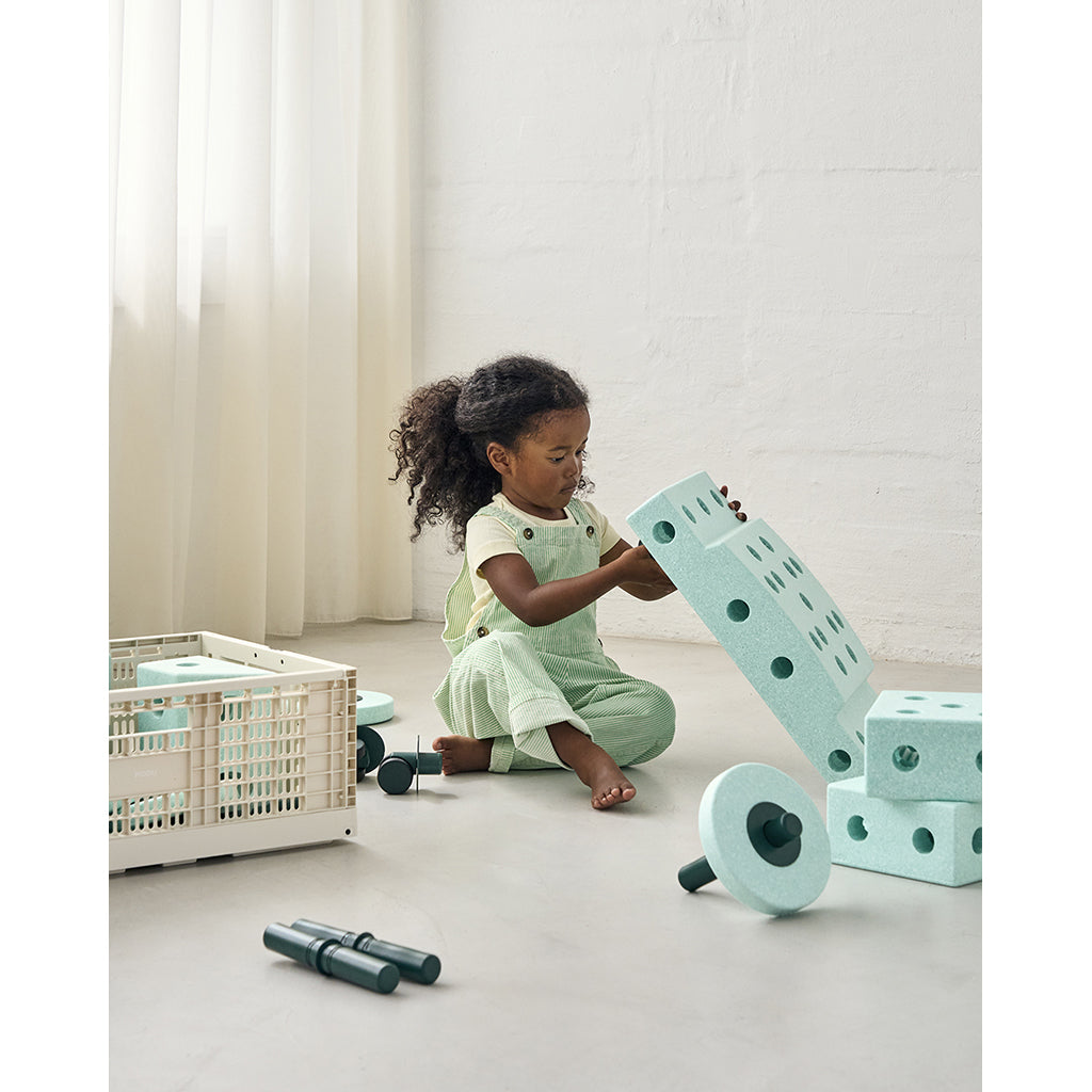 Modu Förvaringslåda, Extra stor hopvikbar/stapelbar låda - Sandgrå