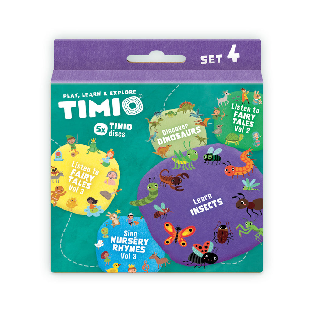 TIMIO Disc Set 4, Barnsånger, sagor, dinosaurier och små insekter