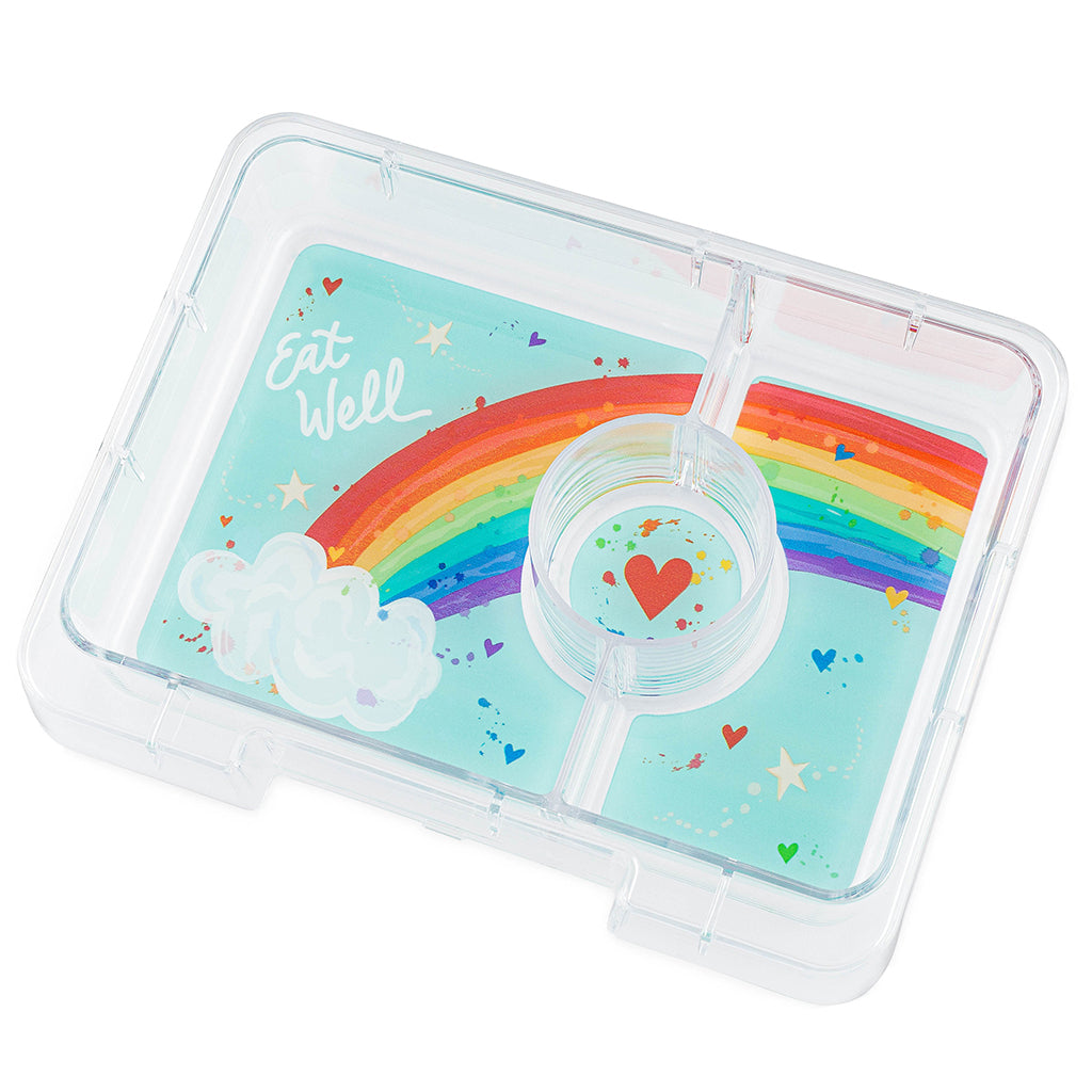 Yumbox matlåda med 3 fack, Snack - Misty aqua/ Rainbow