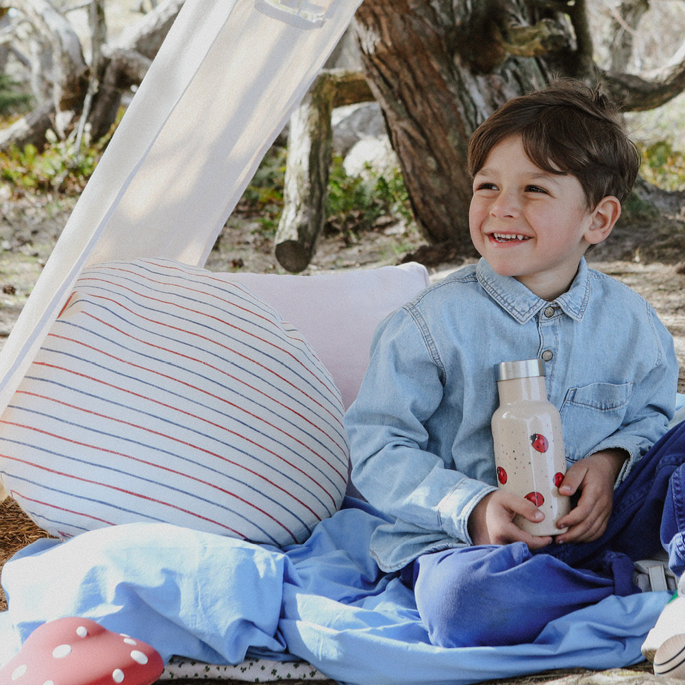 OYOY Kyoto Kudde, Rund - Stor - Blå/Röd