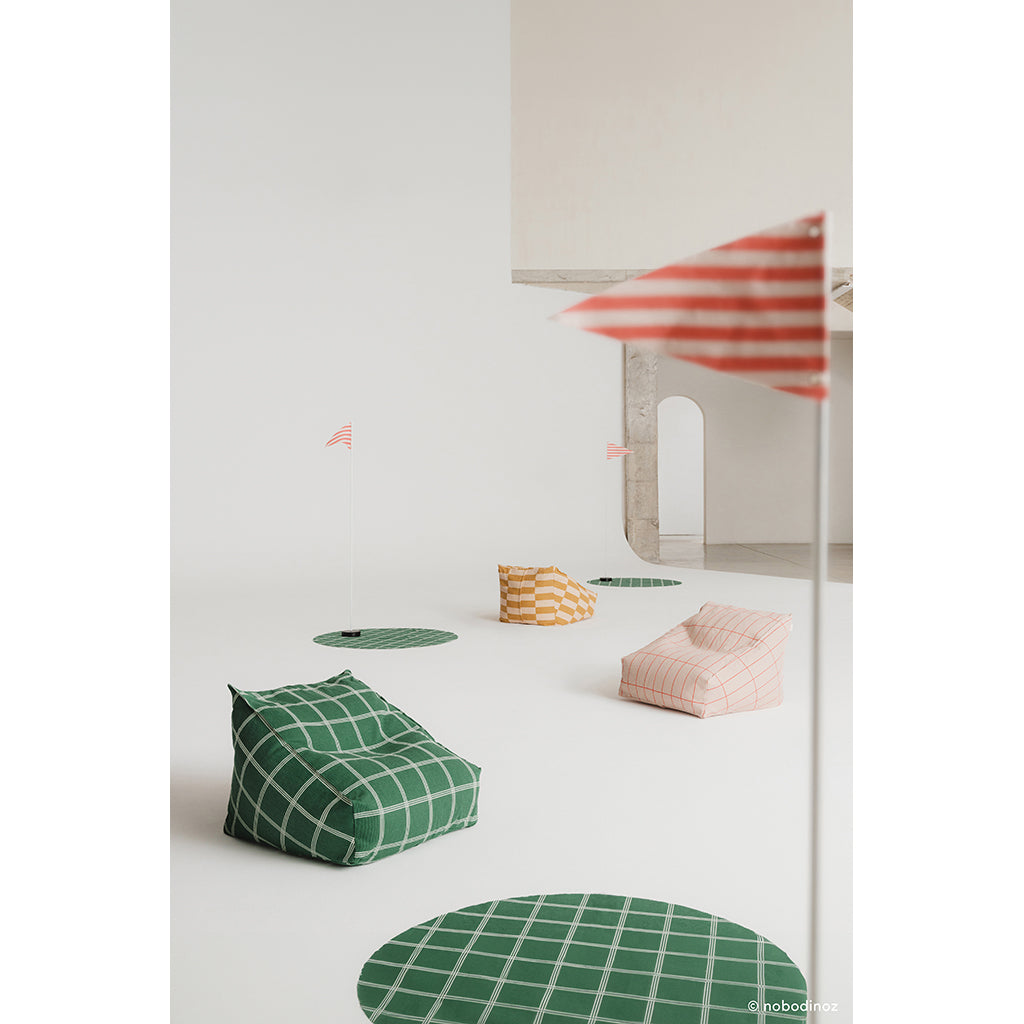 Nobodinoz Vibes armchair sittsäck, Green white windowpane