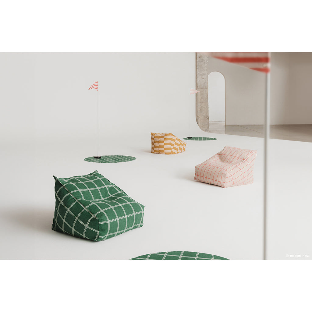 Nobodinoz Vibes armchair sittsäck, Green white windowpane