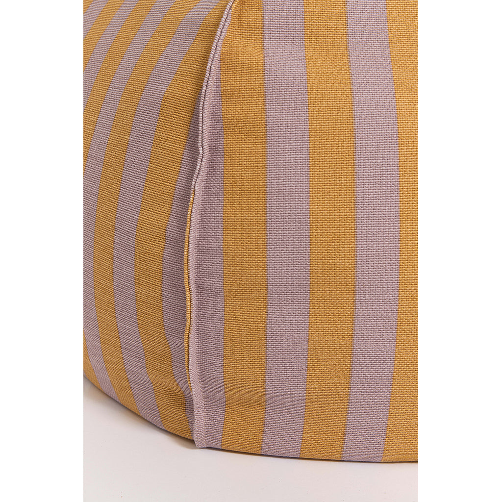 Nobodinoz quiltad rund sittpuff, Vibes - Lilac yellow stripes