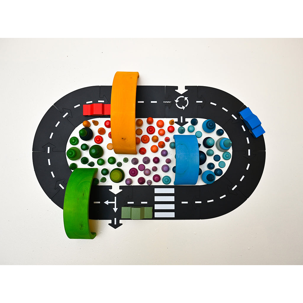 Waytoplay bilbana i gummi, 12 delar - Ringroad