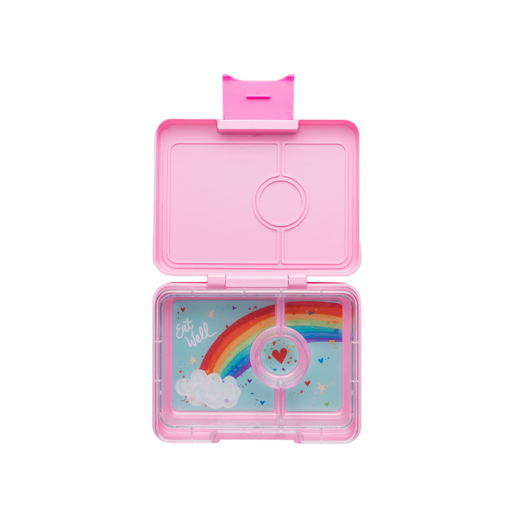 Yumbox matlåda med 3 fack, Snack - Power Pink/ Rainbow tray