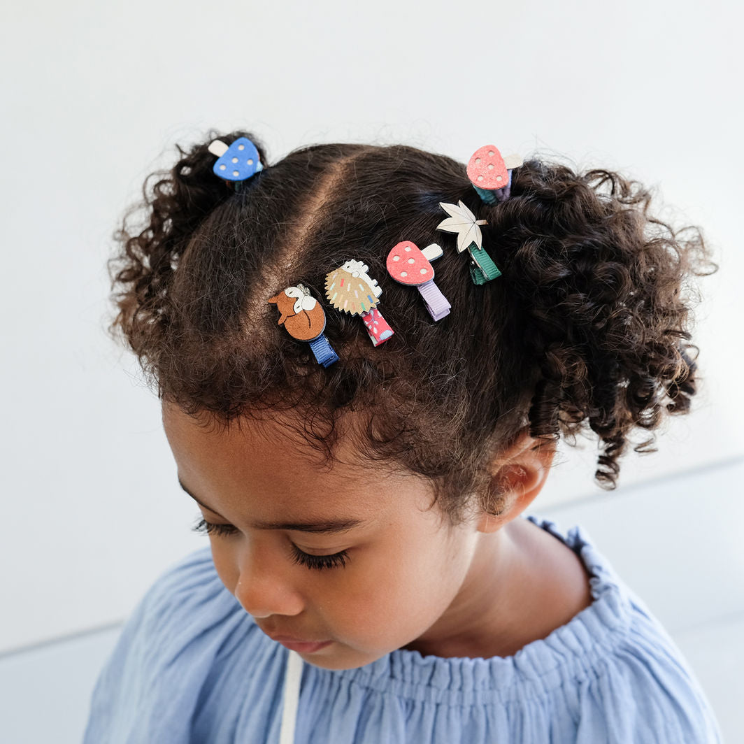 Mimi & Lula Hårpynt, 8 hårclips – Mini Autumn Mushroom Village
