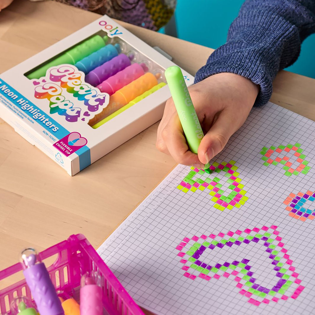 Ooly Overstregningstusser 6 stk, Heart Pops Neon