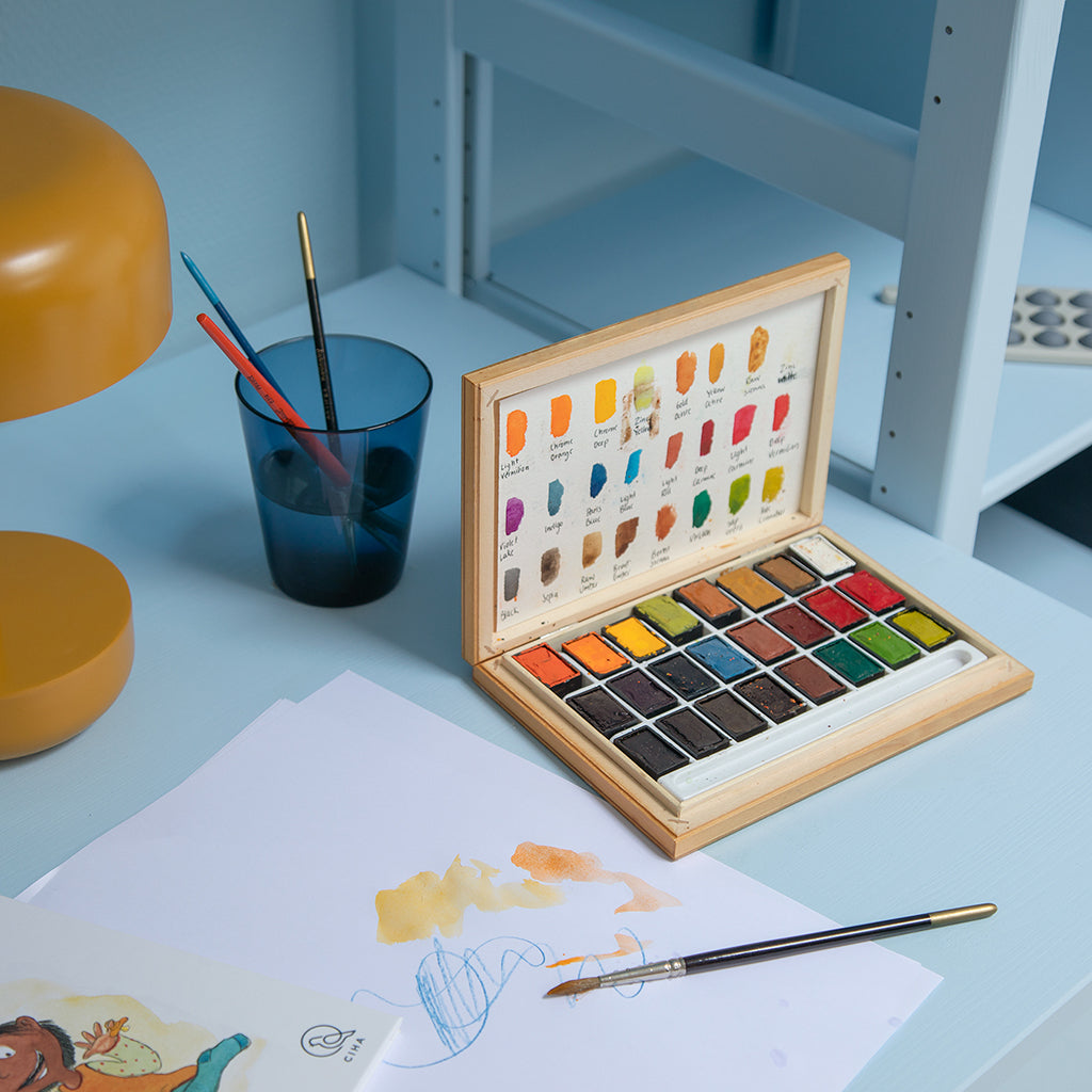 By Aulum Agger Large Stigereol m. skrivebord, H: 179 x B: 163 cm - Himalayan Blue