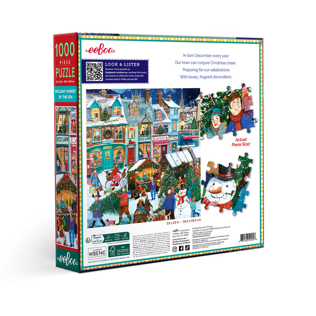 eeBoo Puslespil 1000 brk, Holiday Marketplace