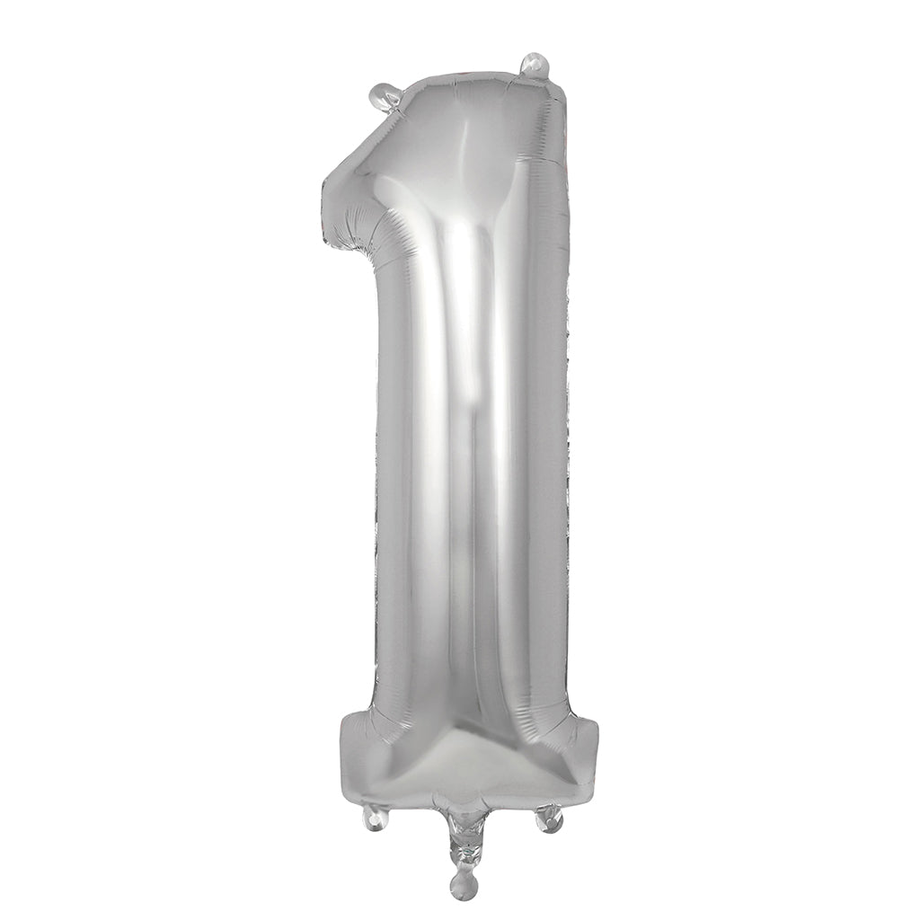 My Little Day, Gigantisk folieballong som siffra, Silver – 0–9