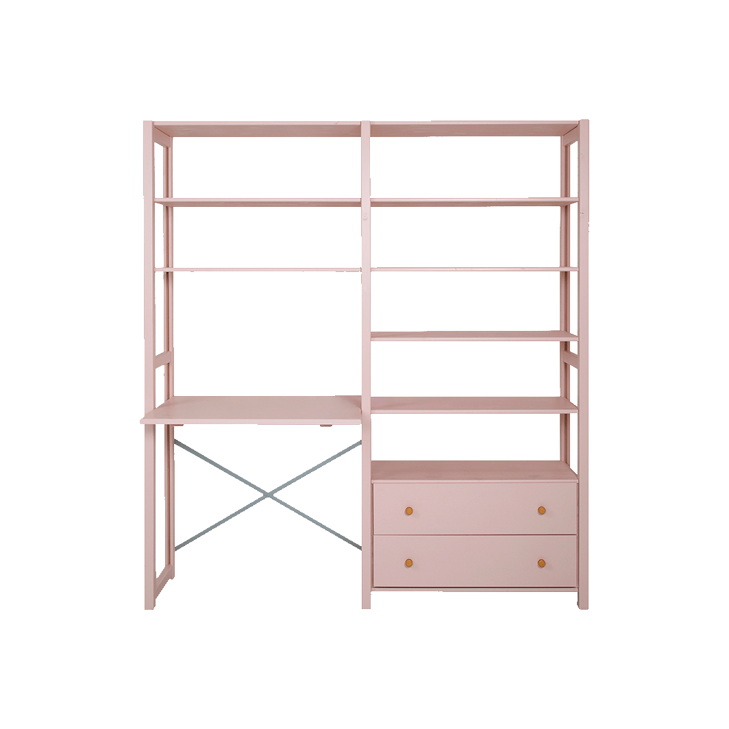 By Aulum Agger Deluxe steghylla med skrivbord, H: 198 x B: 163 cm - Blush