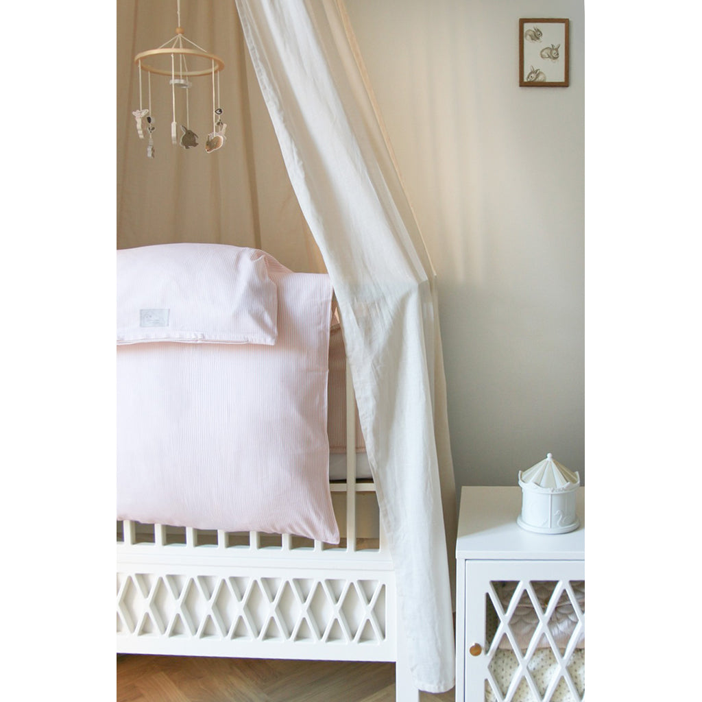 Cam Cam Påslakanset, enkel, 140x200 cm - GOTS - Classic Stripes Rose