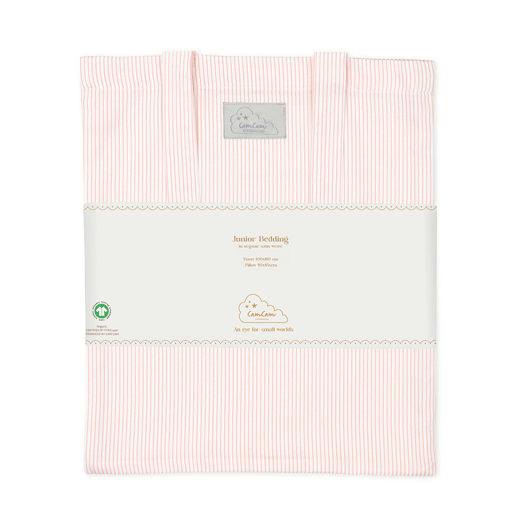 Cam Cam juniorsängkläder, ekologiska, GOTS - Classic Stripes Rose