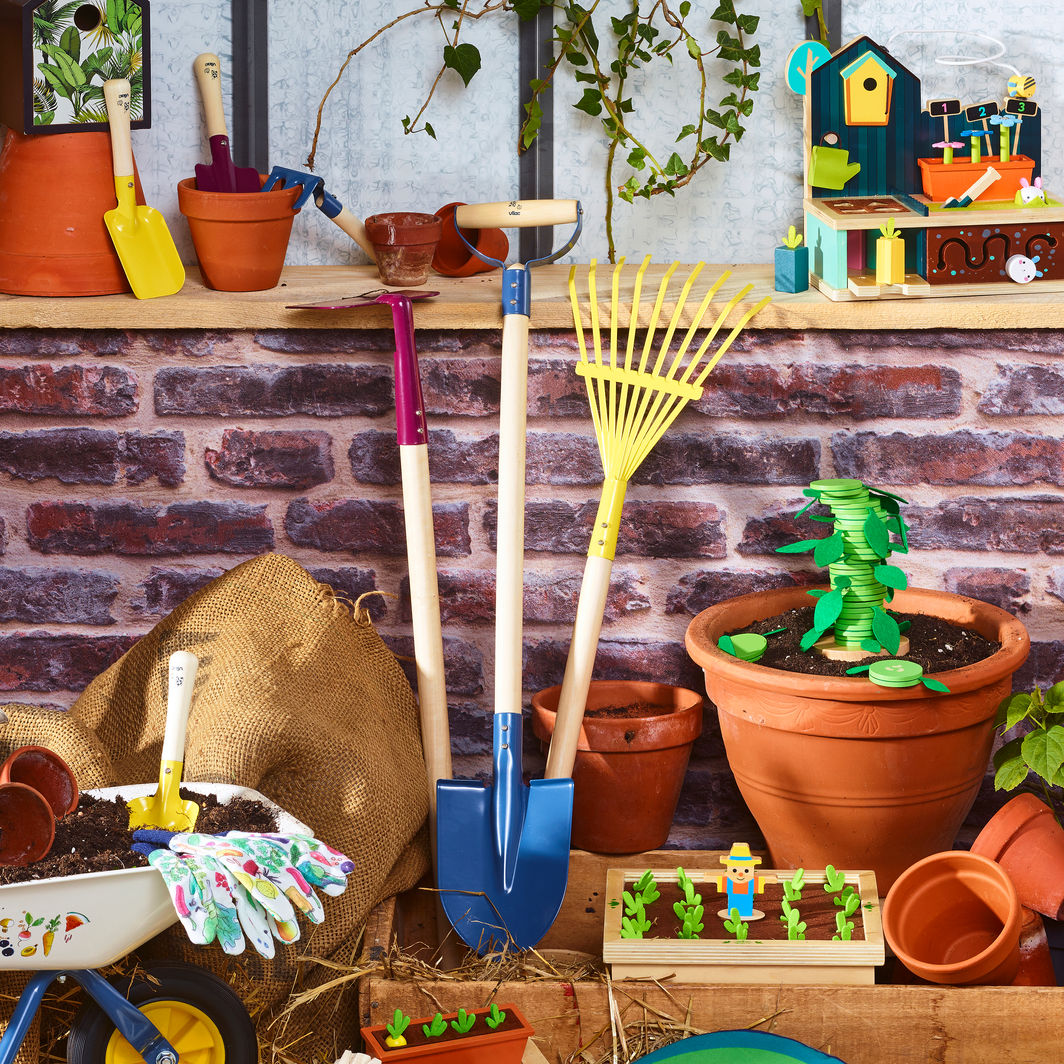 Vilac Trädgårdsredskap för barn, 3 delar - Stora verktyg