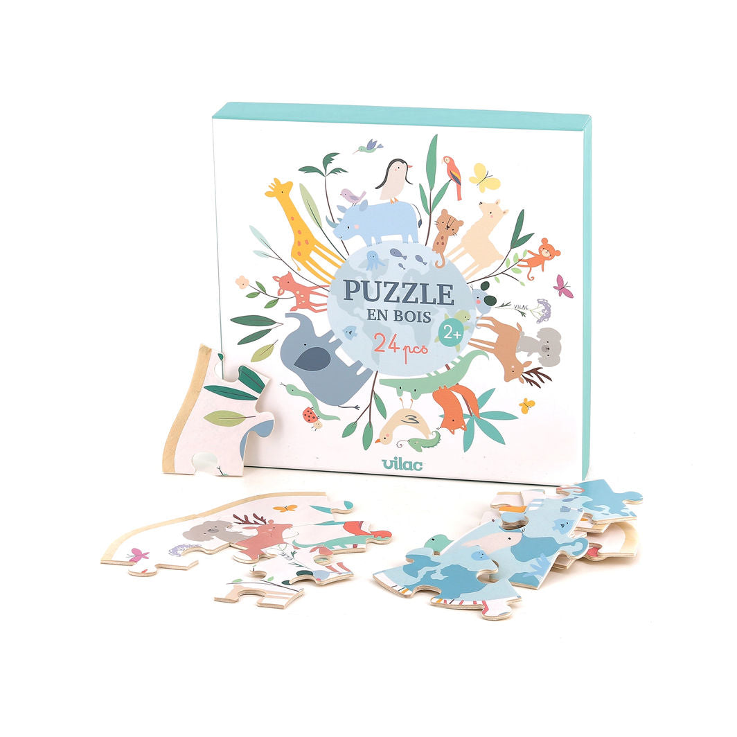 Vilac Träpussel 24 bitar, Världen