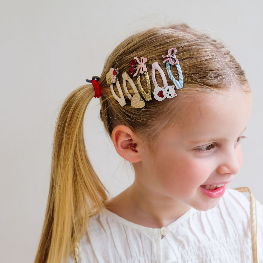 Mimi & Lula - 5 hårspännen - Mini Kittybow
