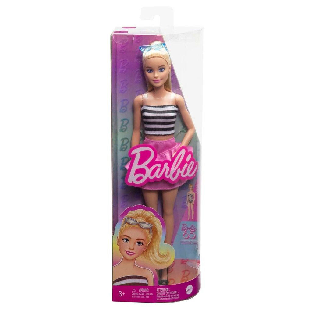 Barbie docka Fashionistas, Blont hår och med rosa kjol