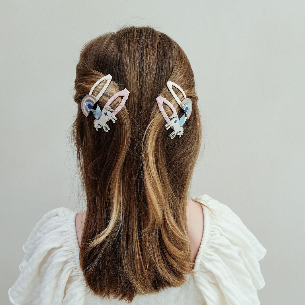 Mimi & Lula Hårpynt, 4 hårspännen – Winged Unicorn Celeste