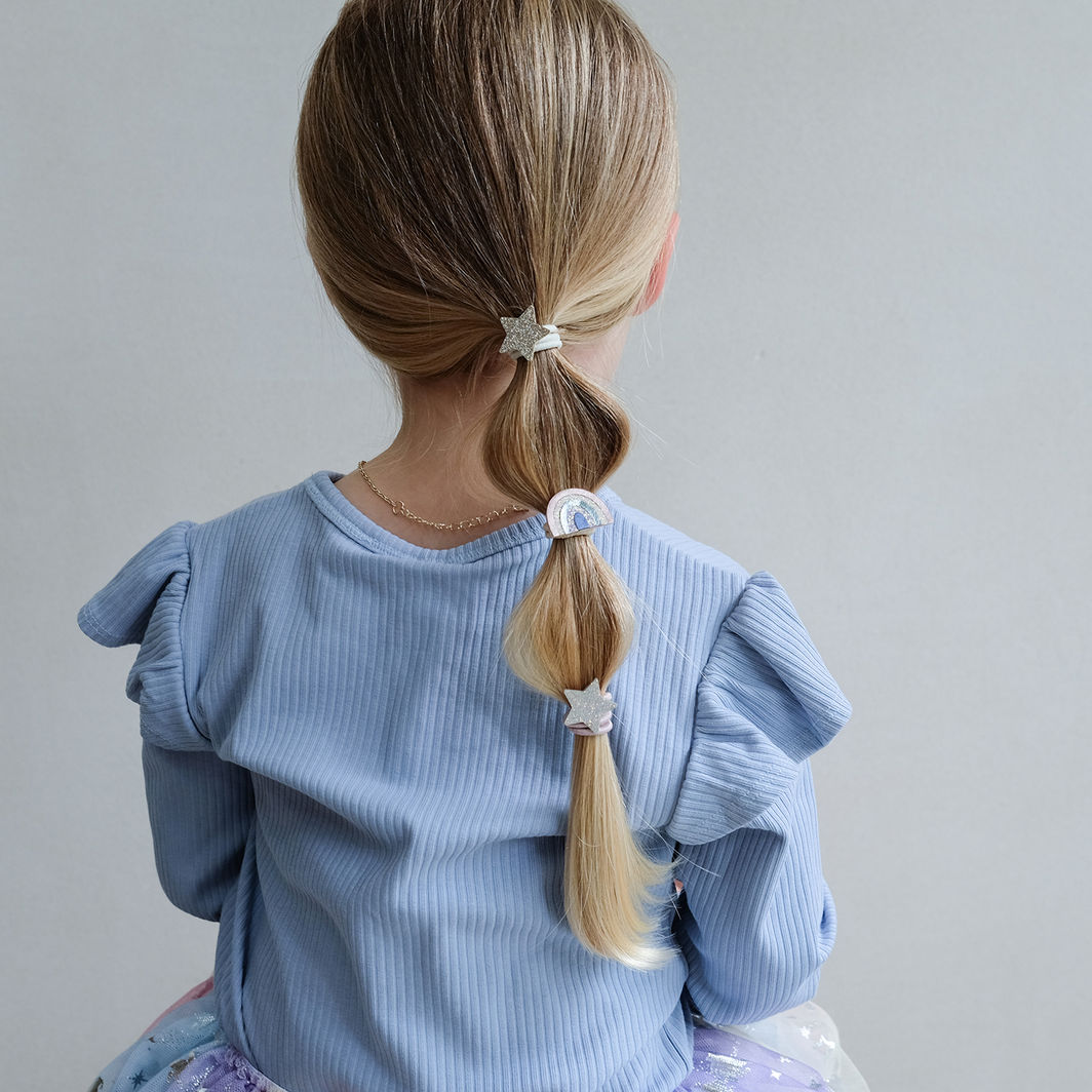 Mimi & Lula Hårpynt, 6 hårelastikker – Rainbow & Star Celeste