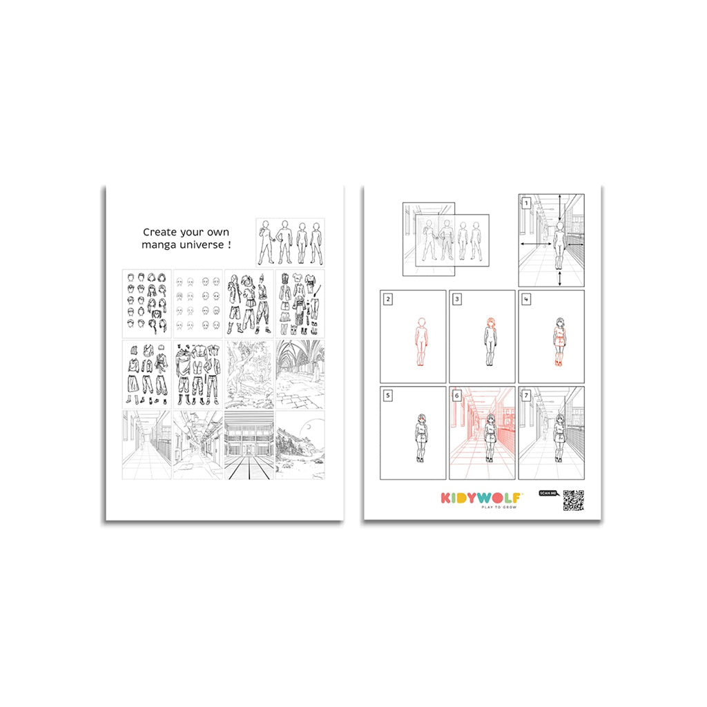 KidyDraw ritplatta med ljus, Manga