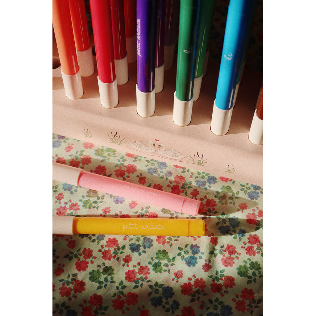 Konges Sløjd tuscher i träkloss, 24 färger - Mizumi big