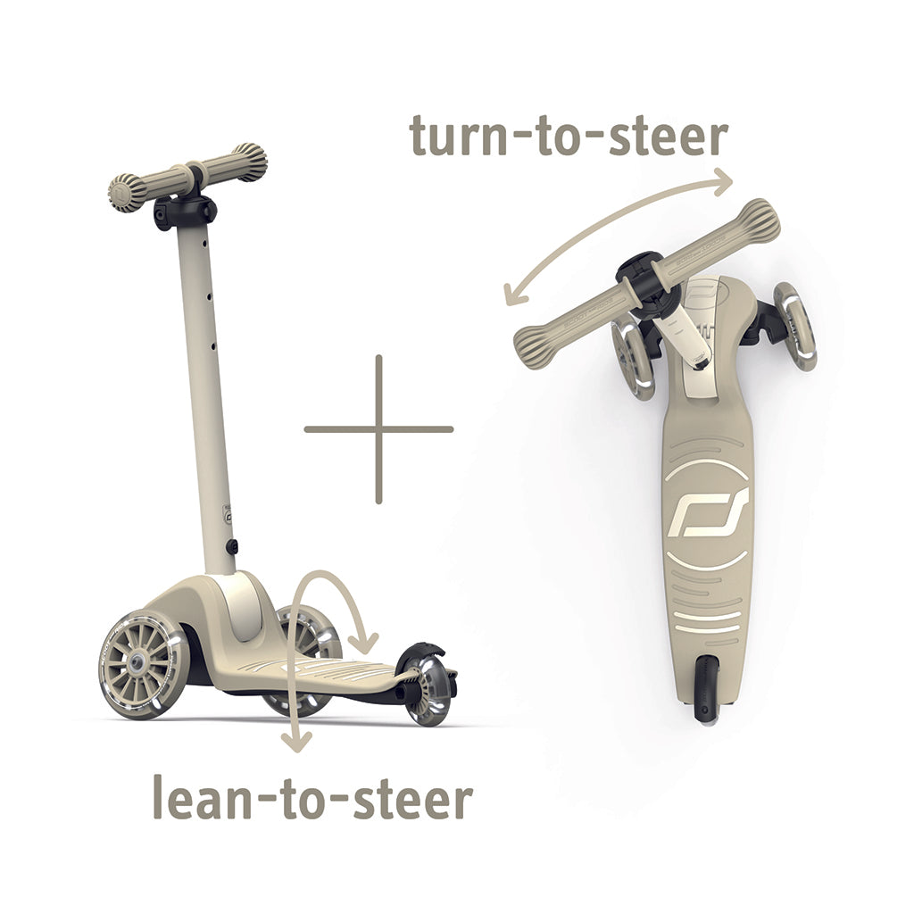 Scoot and Ride Highway Kick 3S, sparkcykel - LED Ash