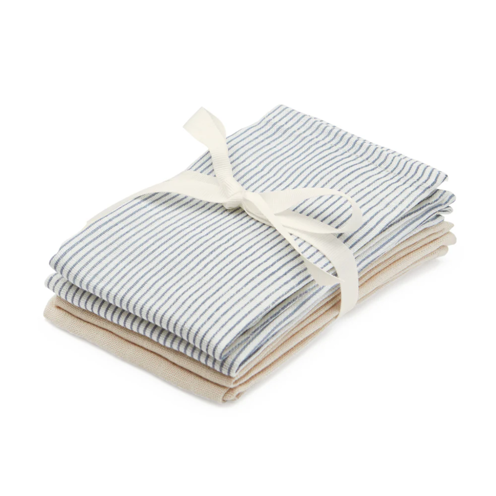Cam Cam vaskeklude, 4-pak økologisk, GOTS - Classic Stripes, Praline