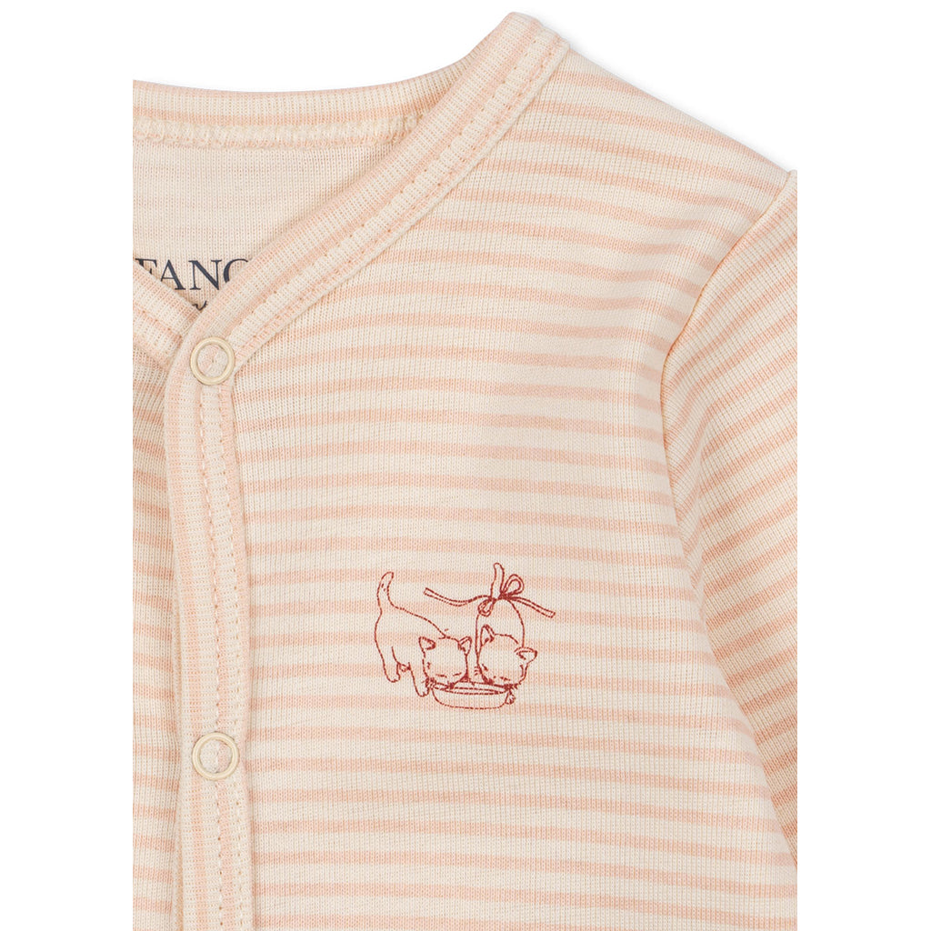 Fanga Fontana Fio bodystocking med långa ärmar, Tea stripe cameo – strl. 1–6 mån.