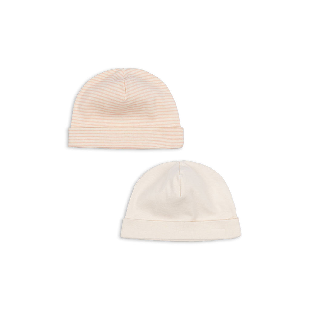 Fanga Fontana Fio stripe babyhatt, blush mix, 2-pack - str. 0 - 9 mån.
