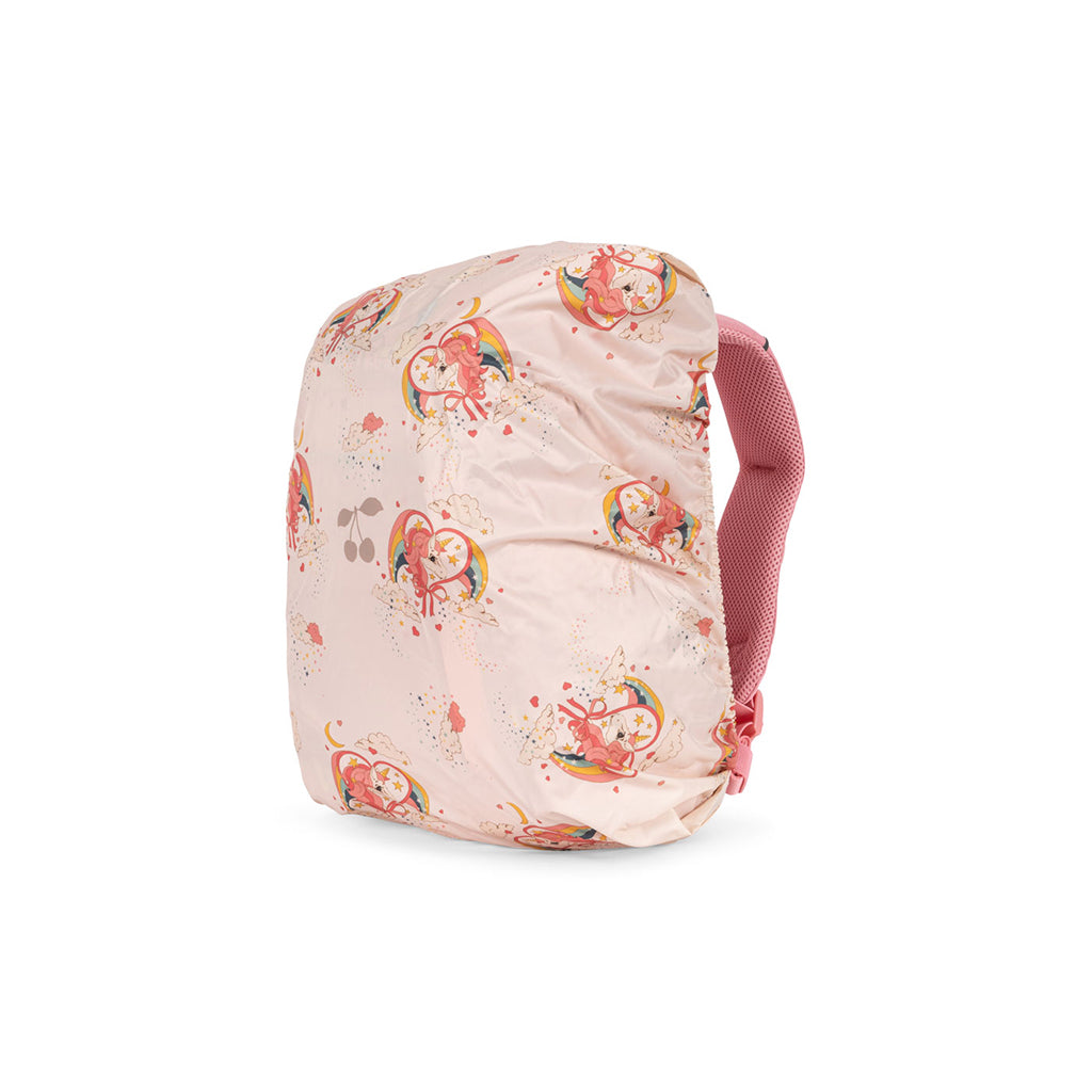 Konges Sløjd Clover skolryggsäck med tillhörande gymnastikpåse och regnskydd, Peony