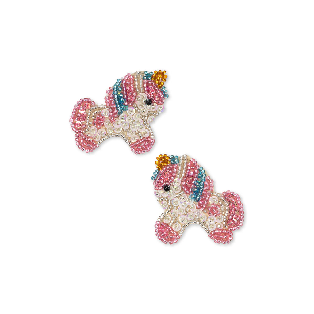 Konges Sløjd Hårspännen med pärlor, 2-pack - Unicorn beaded