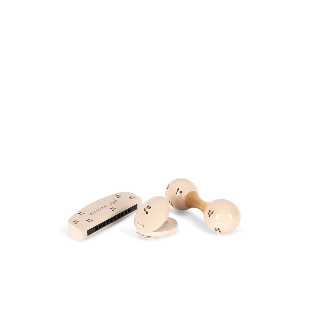 Konges Sløjd Petit Cherry Glossy, set med 3 musikinstrumenter – Cherry