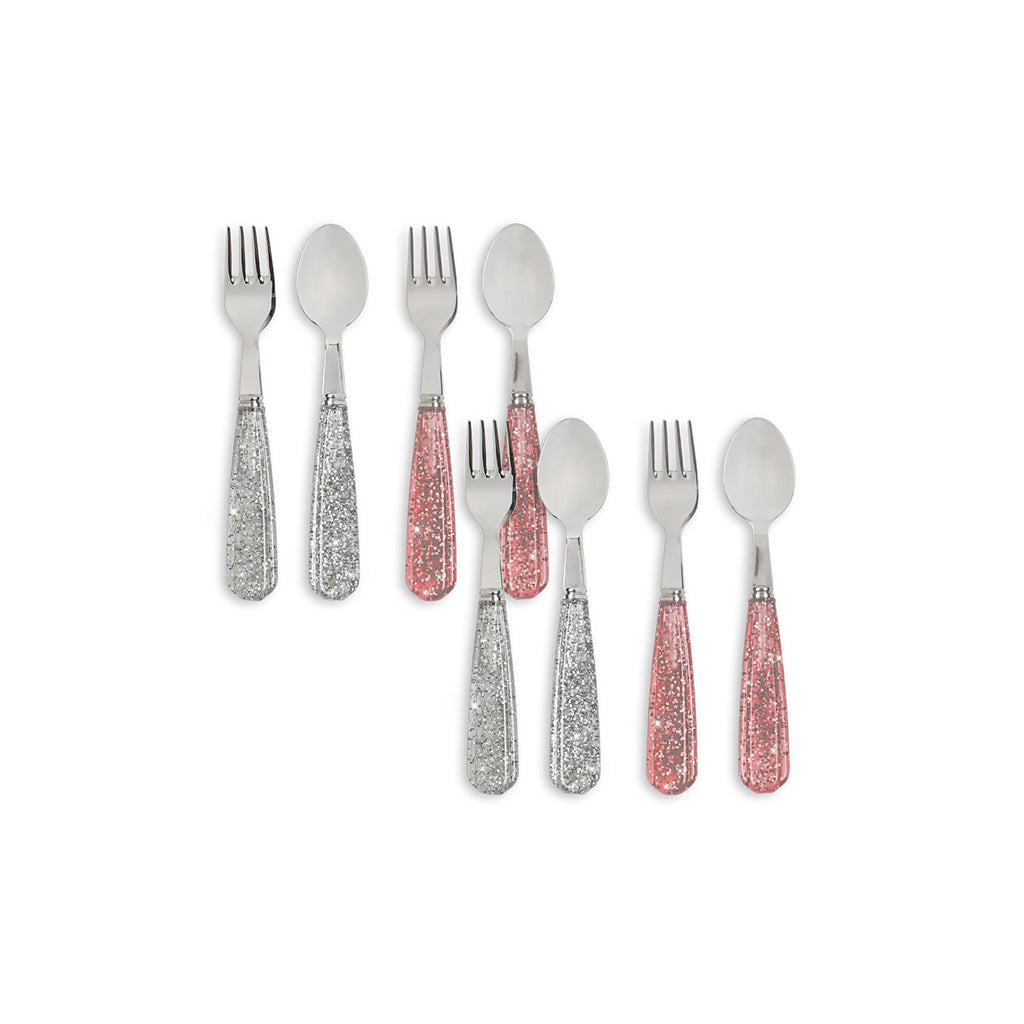 Konges Sløjd bestickset i rostfritt stål, 8 st. - Sparkling blush/blue