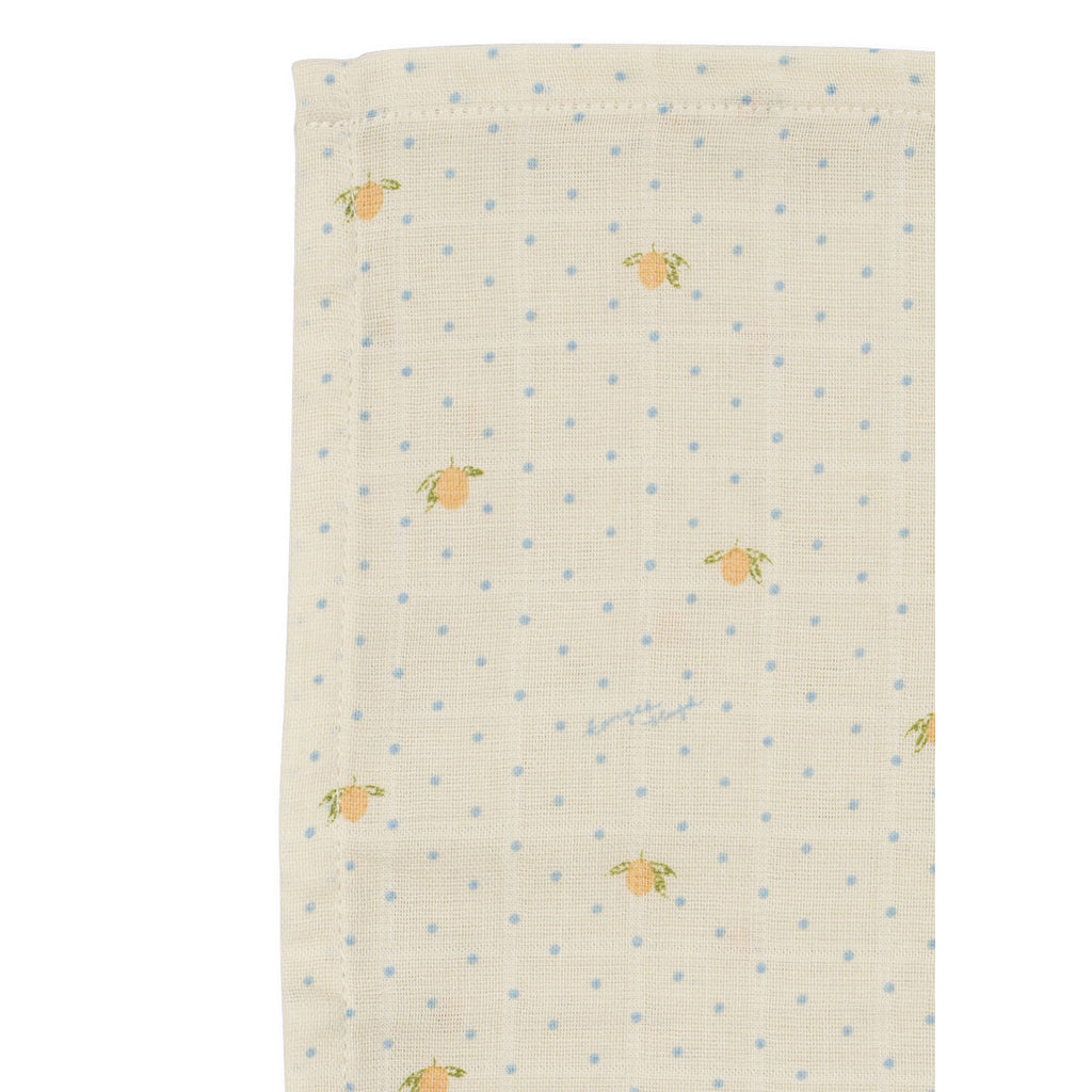 Konges Sløjd tygblöja, ekologisk muslin, 3-pack - Lemon Dot