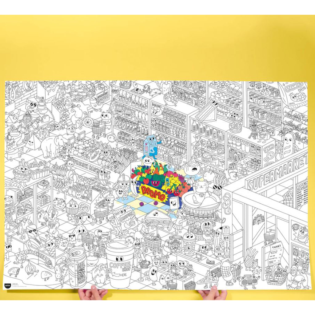 Omy stor affisch att färglägga, Supermarket